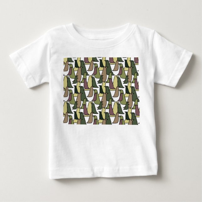 T-shirt Pour Bébé Oiseaux de Camouflage (Devant)