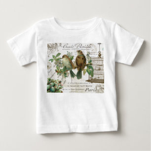 T-shirt Pour Bébé Oiseaux Vintages et volières