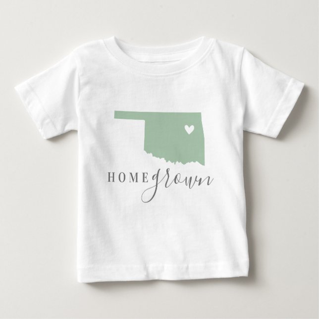 T-shirt Pour Bébé Oklahoma Maison cultivée | Carte d'état des couleu (Devant)