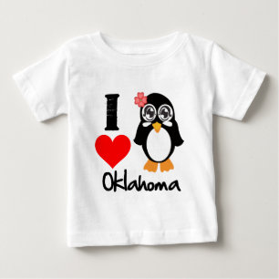 T-shirt Pour Bébé Oklahoma Penguin - I Love Oklahoma