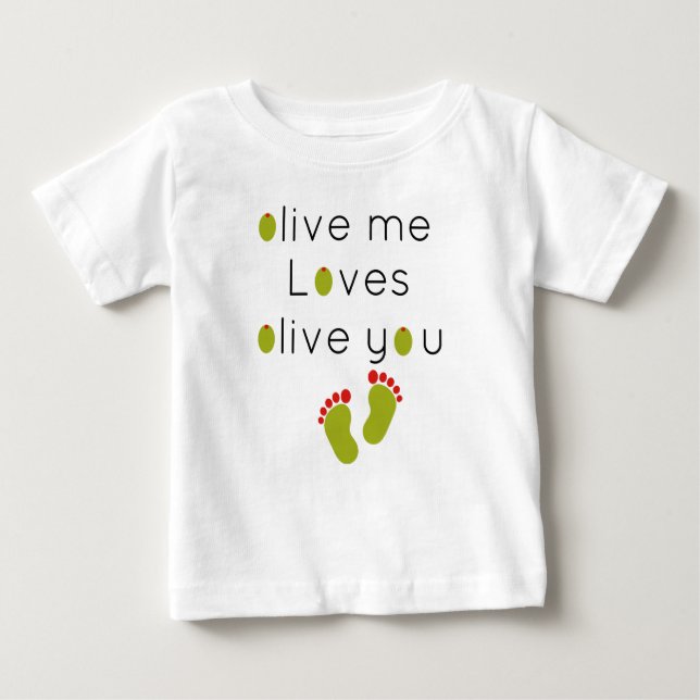 T-shirt Pour Bébé Olive me Loves Olive you Olive me Loves All You (Devant)