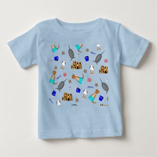 T-shirt Pour Bébé Oliver Le Motif de vacances de la plage d'été Otte