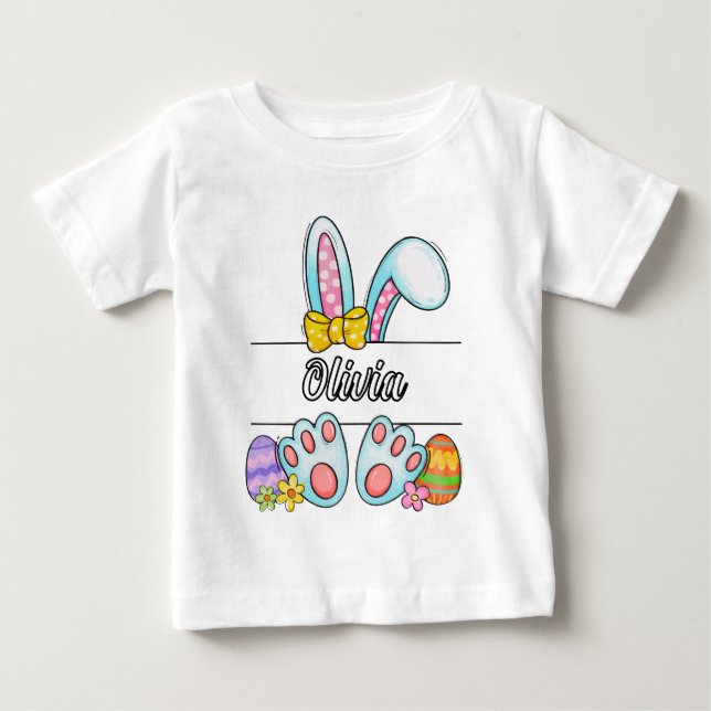 T-shirt Pour Bébé Olivia Lapin de Pâques (Devant)