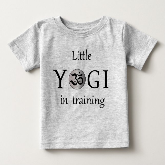 T-shirt Pour Bébé Om zen joli yogi yoga bébé enfants T-shirt gris (Devant)