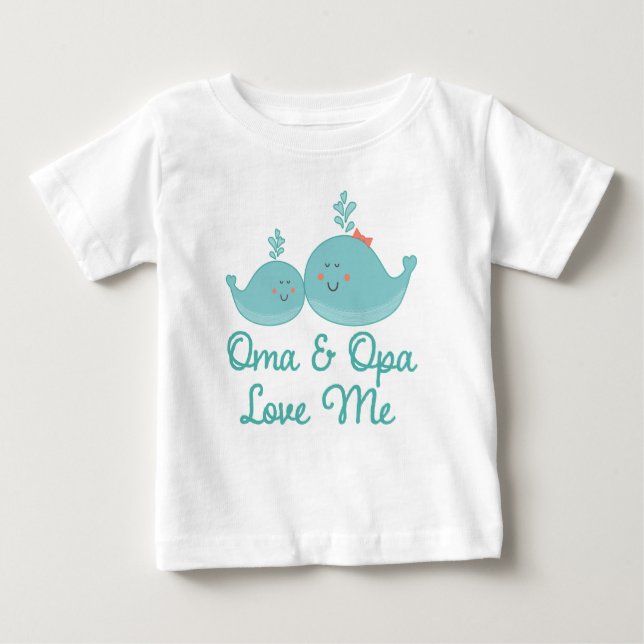T-shirt Pour Bébé Oma et Opa Love Me Don (Devant)