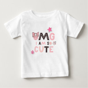 T-shirt Pour Bébé OMG Je suis si mignon bébé fille Citation humorist