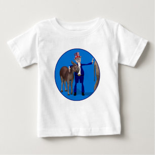 T-shirt Pour Bébé Oncle Sam aime les ânes
