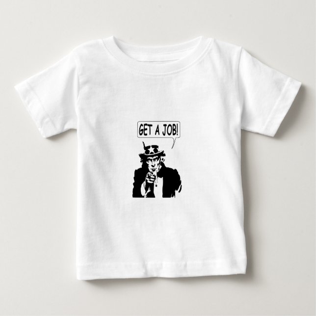 T-shirt Pour Bébé Oncle Sam Obtient Un Emploi (Devant)