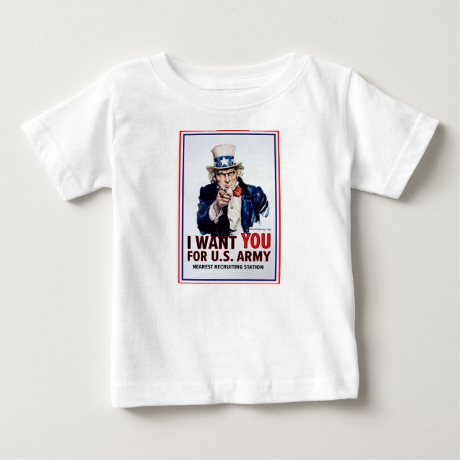 T-shirt Pour Bébé Oncle Sam veut que tu (Devant)