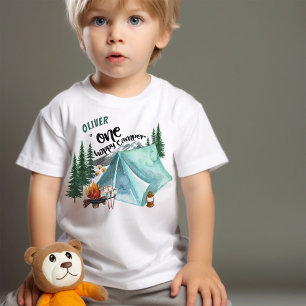 T-shirt Pour Bébé One Happy Camper 1er anniversaire personnalisé