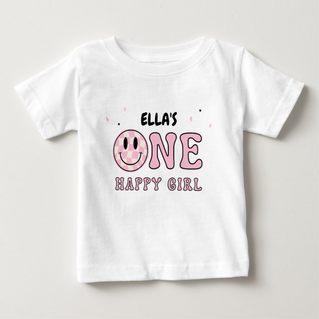 T-SHIRT POUR BÉBÉ ONE HAPPY GIRL (Devant)
