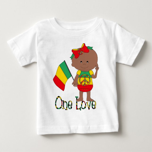 T-shirt Pour Bébé One Love Rasta Baby African American (Devant)