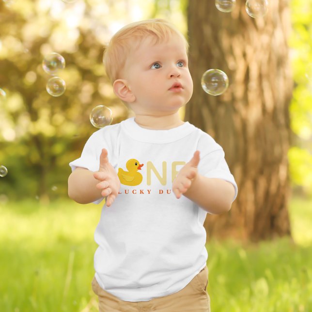 T-shirt Pour Bébé One Lucky Duck First Birthday Shirt (Birthday Boy Tee)