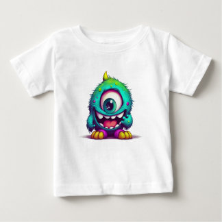 T-shirt Pour Bébé Onecru B est le petit monstre joyeux et à un oeil