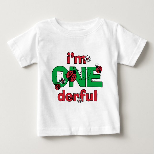T-shirt Pour Bébé ONEderful Ladybug 1er anniversaire (Devant)