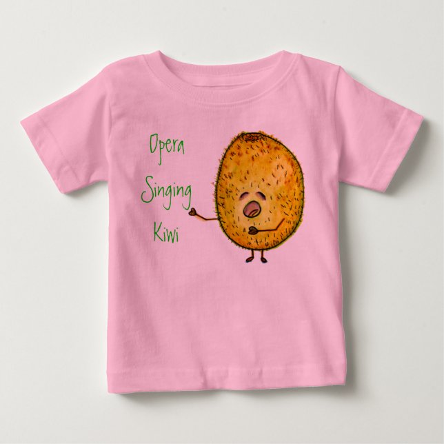 T-shirt Pour Bébé Opera Chantant Kiwi, La La La Tee, Rose (Devant)