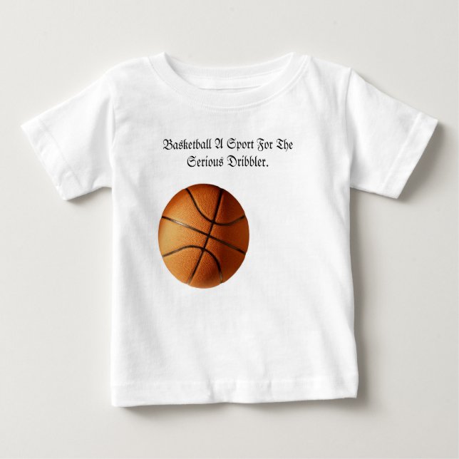 T-shirt Pour Bébé Orange Basketball Sérieux Lecteur Logo, (Devant)