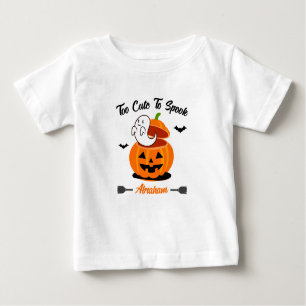 T-shirt Pour Bébé Orange Black Funny Halloween Citrouille Ghost Baby