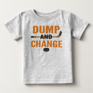 T-shirt Pour Bébé Orange Dump and Change Hockey Baby