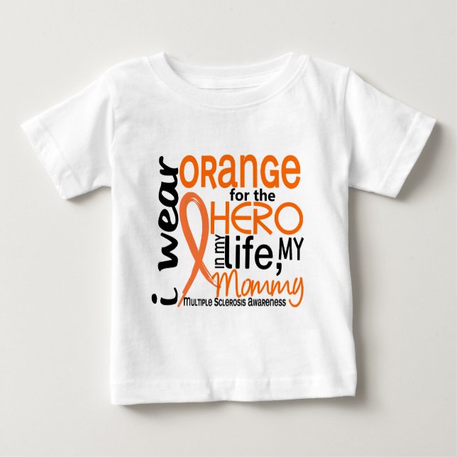 T-shirt Pour Bébé Orange pour la sclérose en plaques de milliseconde (Devant)