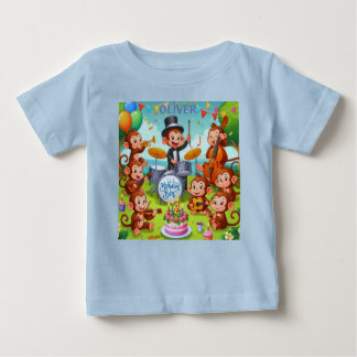 T-shirt Pour Bébé orchestre de singe mignon 2 ans garçon d'anniversa
