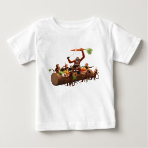 T-shirt Pour Bébé Orchestre de singes drôles avec des instruments de