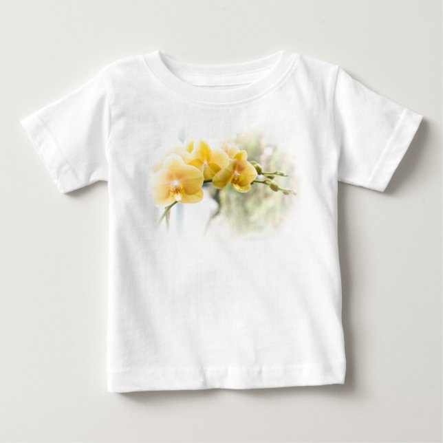 T-shirt Pour Bébé Orchidée à papillon jaune sous le soleil (Devant)