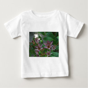 T-shirt Pour Bébé Orchidée blanche rayée violette rose comme lys de