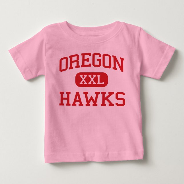 T-shirt Pour Bébé Oregon - Hawks - Lycée - Oregon Illinois (Devant)