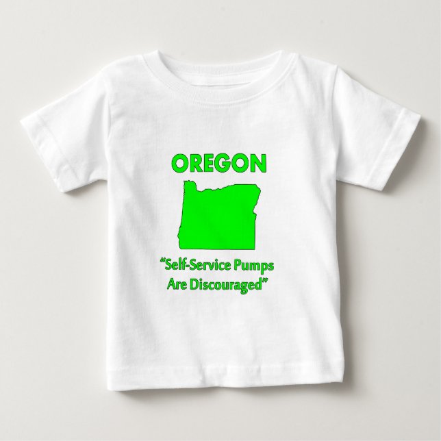 T-shirt Pour Bébé Oregon - Les pompes auto-service sont découragées (Devant)
