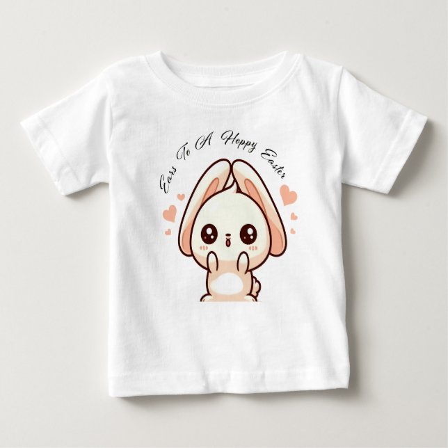 T-shirt Pour Bébé Oreilles à Pâques heureux (Devant)
