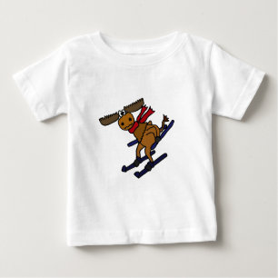 T-shirt Pour Bébé Orignaux drôles de ski