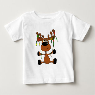 T-shirt Pour Bébé Orignaux tordus de Noël