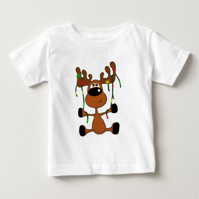 T-shirt Pour Bébé Orignaux tordus de Noël (Devant)