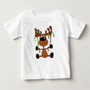 T-shirt Pour Bébé Orignaux tordus de Noël