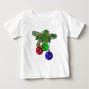 T-shirt Pour Bébé Ornements Colorés pour l'Arbre de Noël