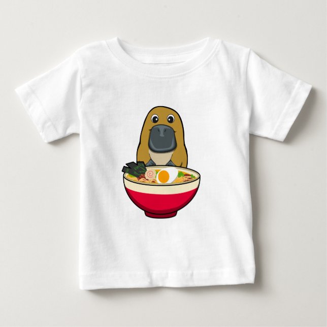 T-shirt Pour Bébé Ornithorynque et Ramen (Devant)
