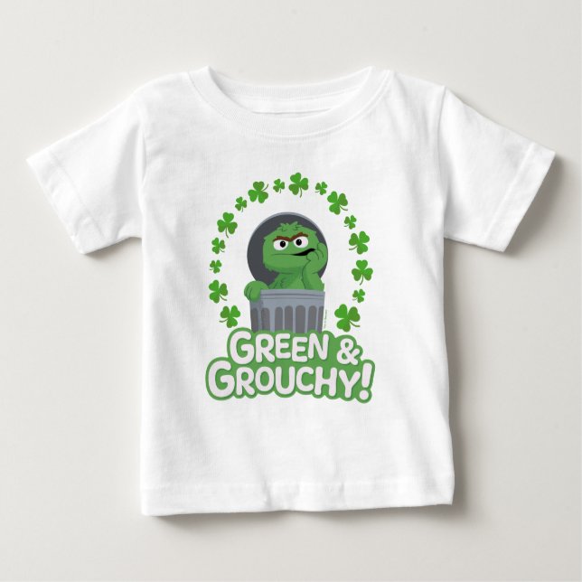 T-shirt Pour Bébé Oscar | Green & Grouchy ! (Devant)