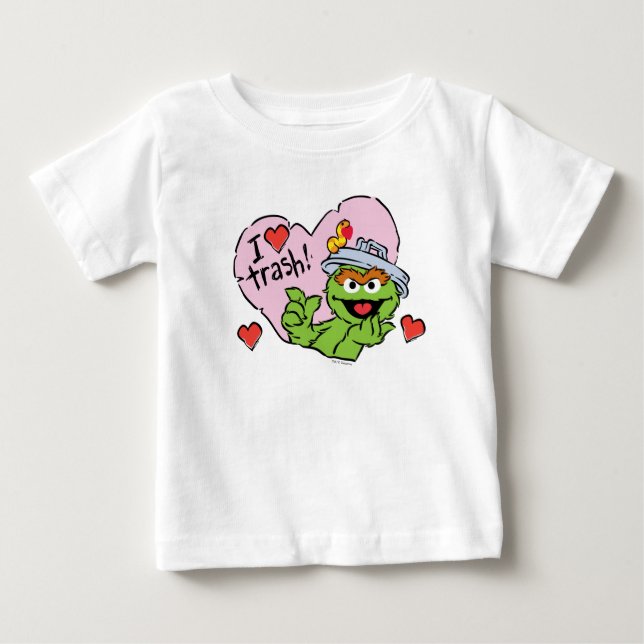 T-shirt Pour Bébé Oscar "J'adore les ordures" Valentine (Devant)