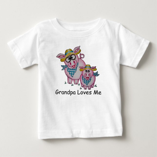 T-shirt Pour Bébé OSo mignon "Grand-père m'aime" Piggy Baby Romper (Devant)