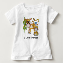 OSO mignonne "I Love Grandpa" Vache Baby Romper