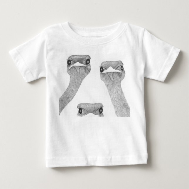 T-shirt Pour Bébé Ostriches (Devant)