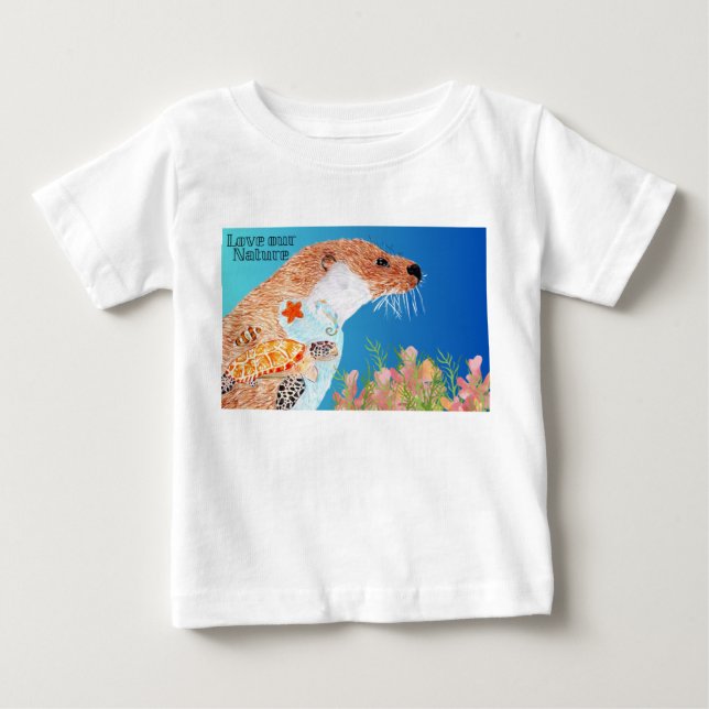 T-shirt Pour Bébé Otter (Devant)