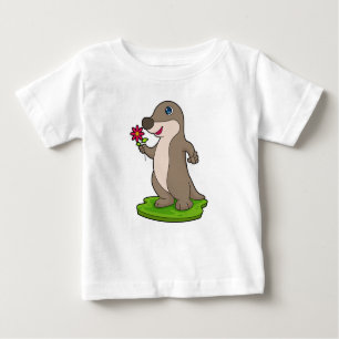 T-shirt Pour Bébé Otter à fleurs