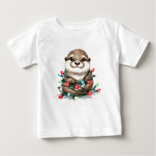 T-shirt Pour Bébé Otter de Noël