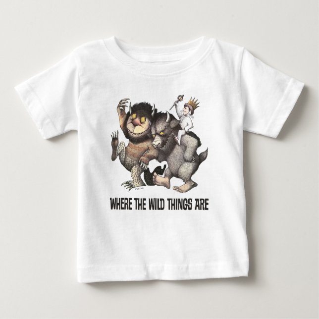 T-shirt Pour Bébé Où les choses sauvages sont des caractères (Devant)