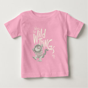 T-shirt Pour Bébé Où sont les bêtes sauvages Citation - Rose
