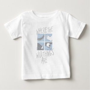 T-shirt Pour Bébé Où Sont Les Choses Sauvages   Graphique Carré