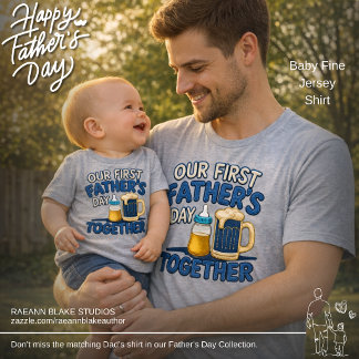 T-shirt Pour Bébé Our First Father's Day Together Baby Fine Jersey