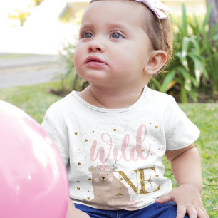 T-shirt Pour Bébé Ouragan d'un Ours - Paillettes Personnalisées